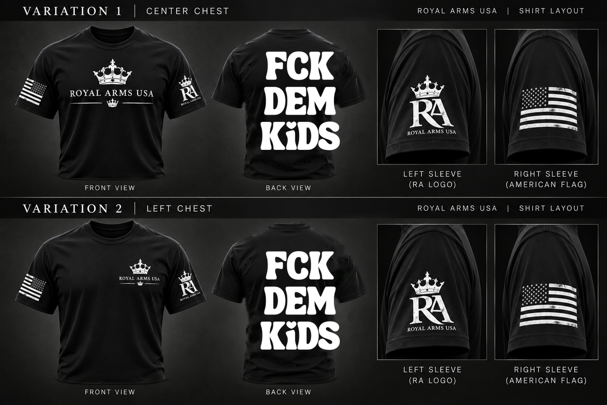 Fck Dem Kids T-Shirt approved black Royal Arms USA layout
