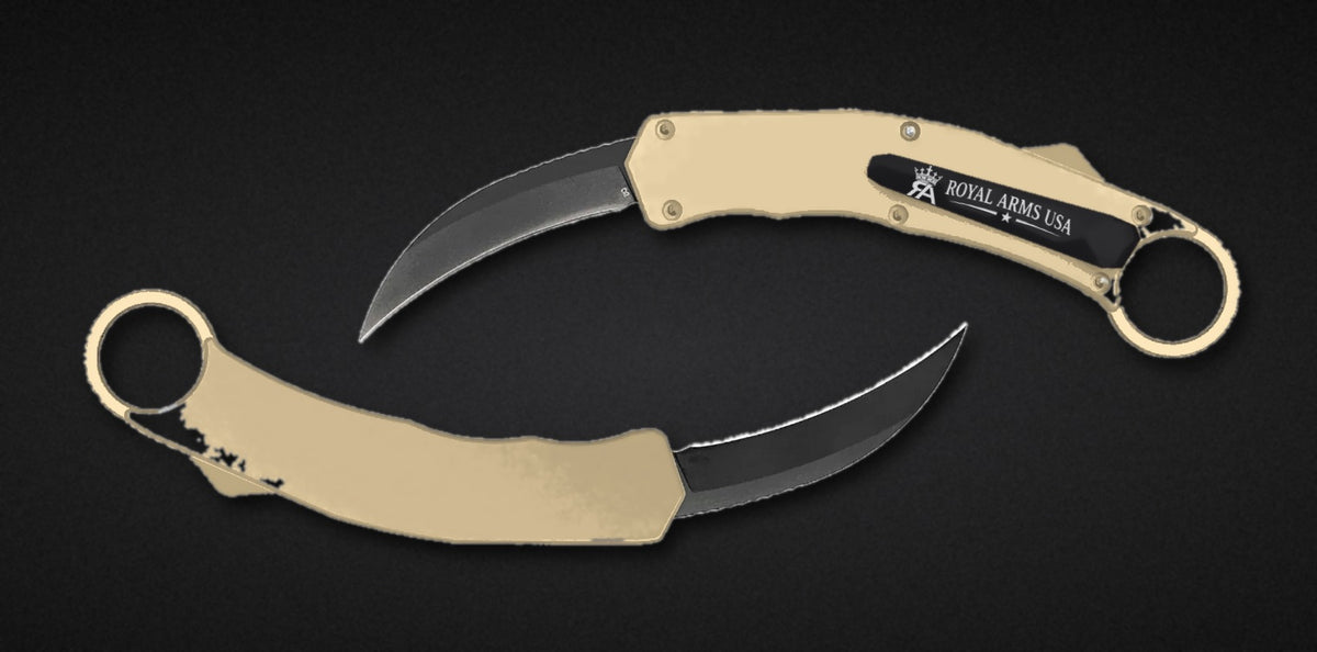 Predator Karambit OTF knife - Sand handle