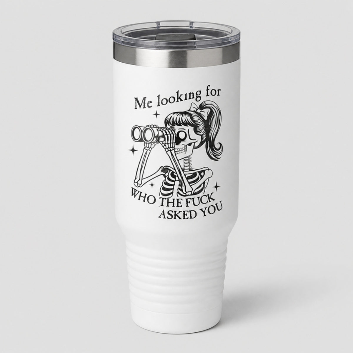 I Asked Myself if I'm Ok tumbler, DTF on white