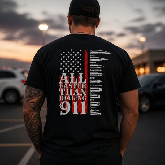All Faster T-Shirt worn, black