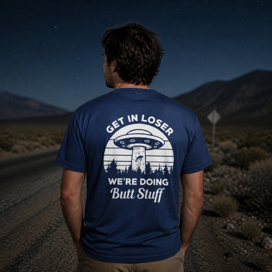 Get In Loser T-Shirt worn, blue