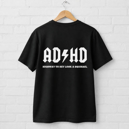ADHD T-Shirt on hanger, black