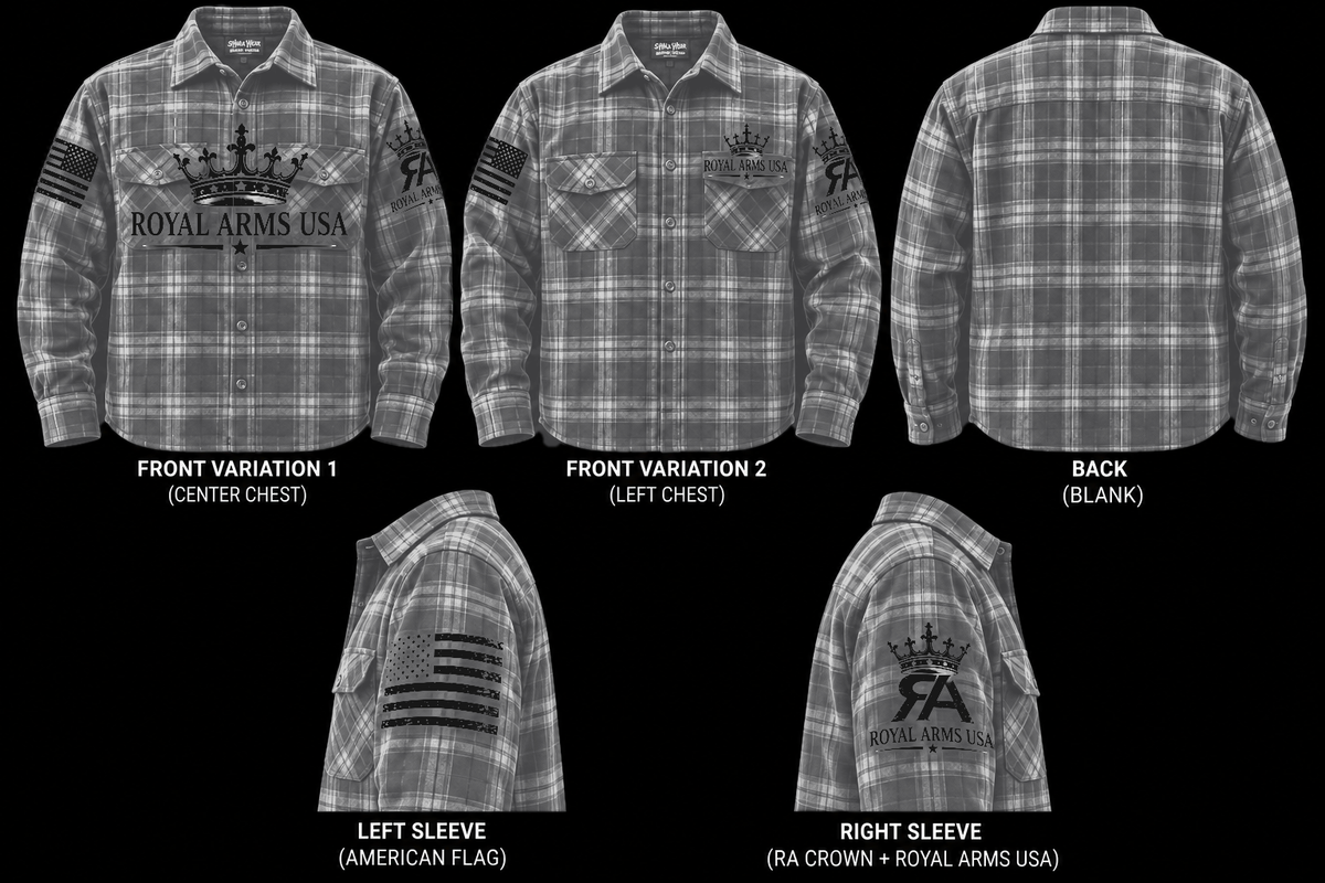 Royal Arms USA Flannel - Grey