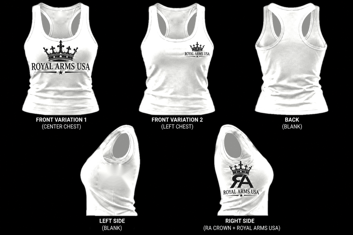 Royal Arms USA Razorback Tank - White