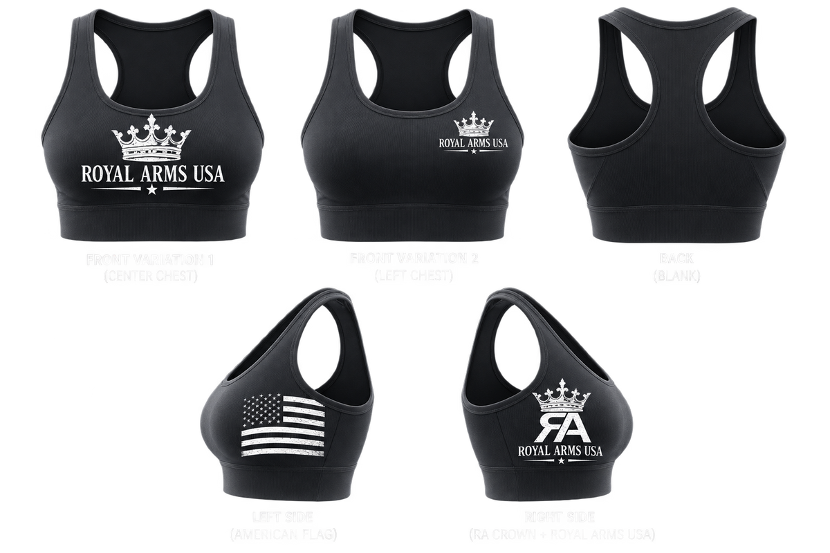 Royal Arms USA Sports Bra - Black