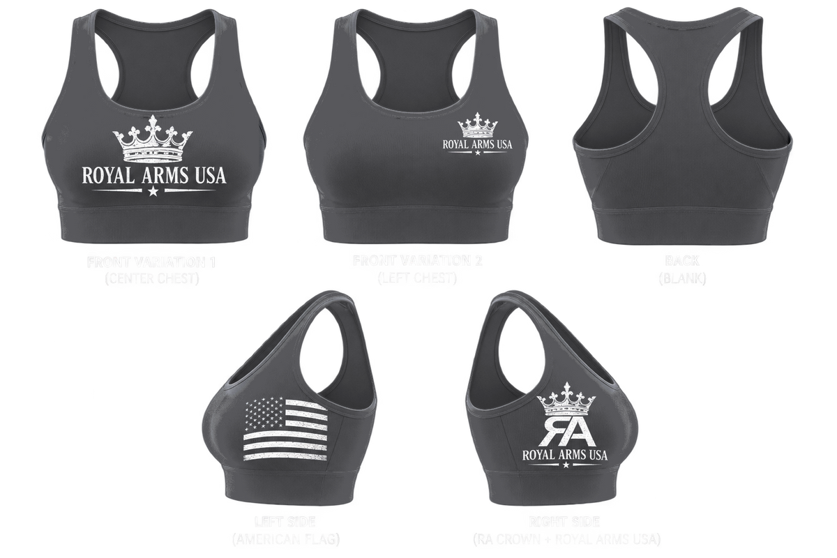 Royal Arms USA Sports Bra - Dark Grey
