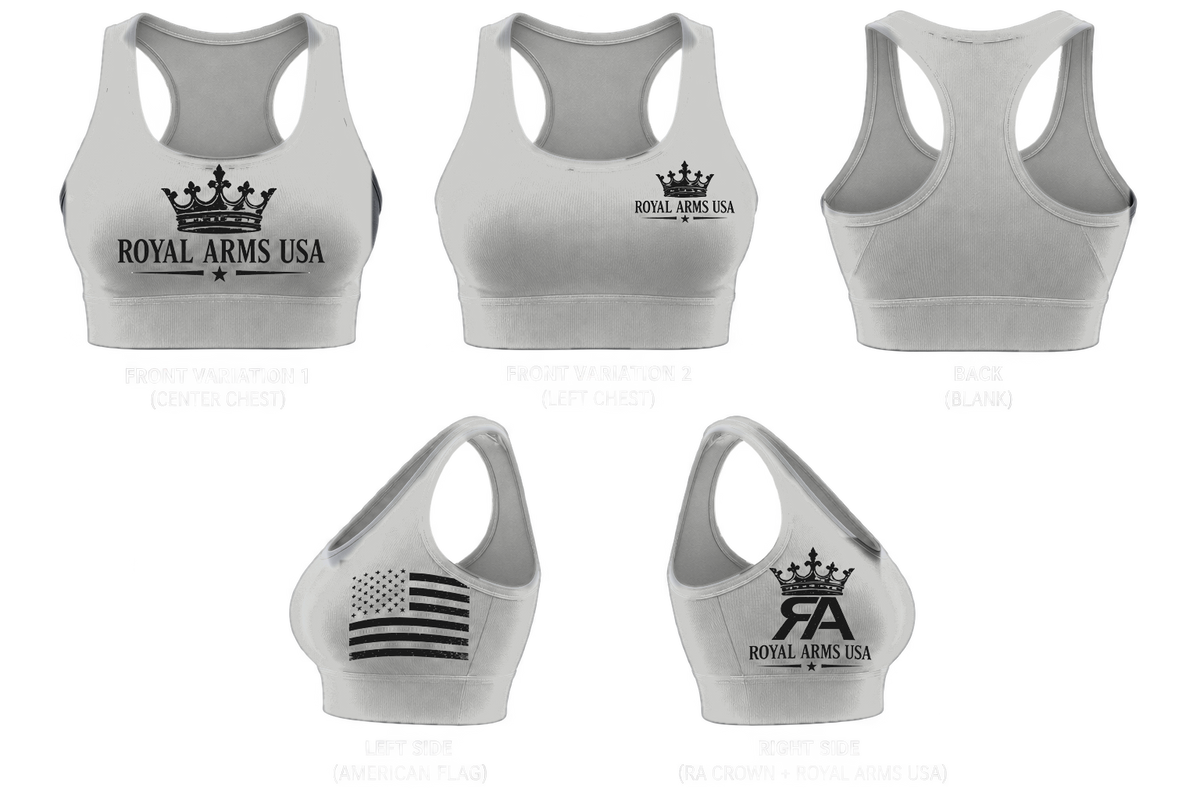 Royal Arms USA Sports Bra - Grey