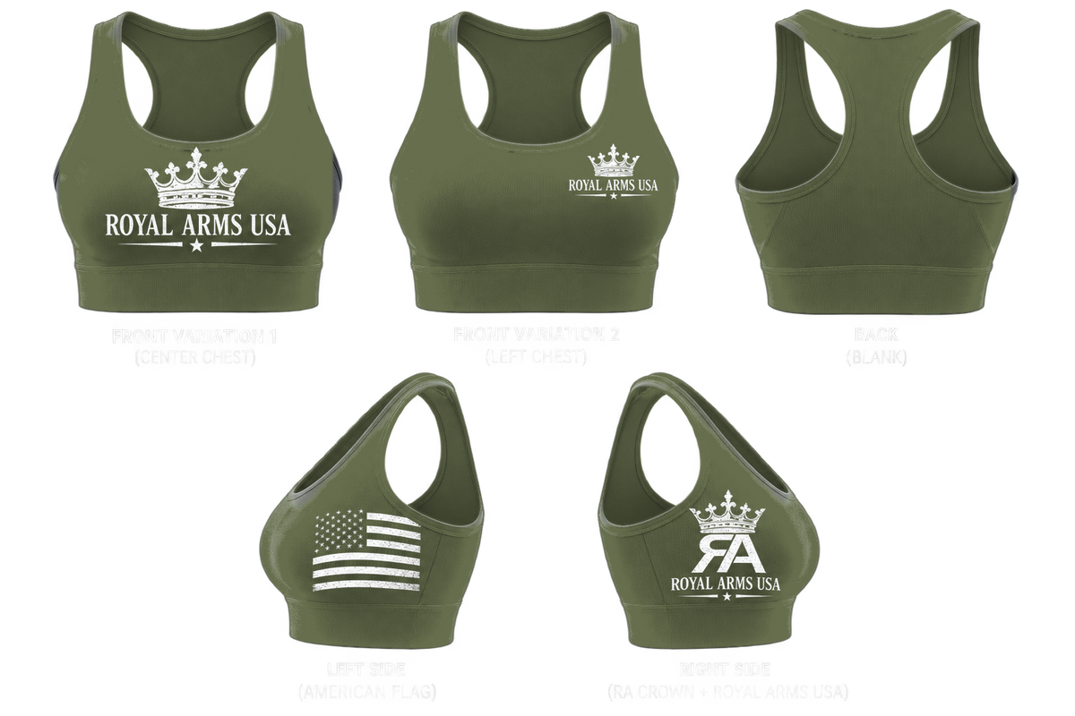 Royal Arms USA Sports Bra - Military Green
