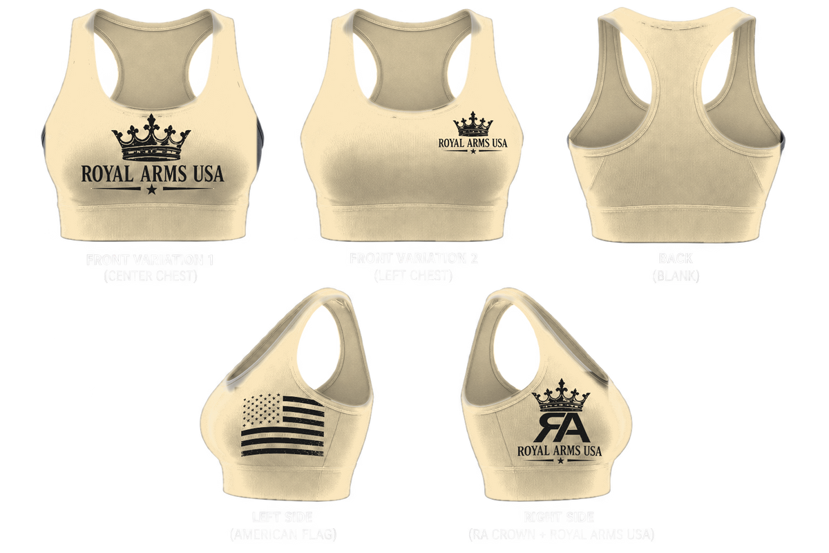 Royal Arms USA Sports Bra - Sand