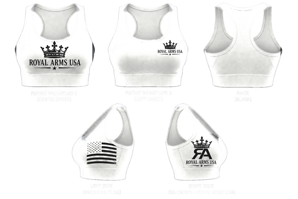 Royal Arms USA Sports Bra - White