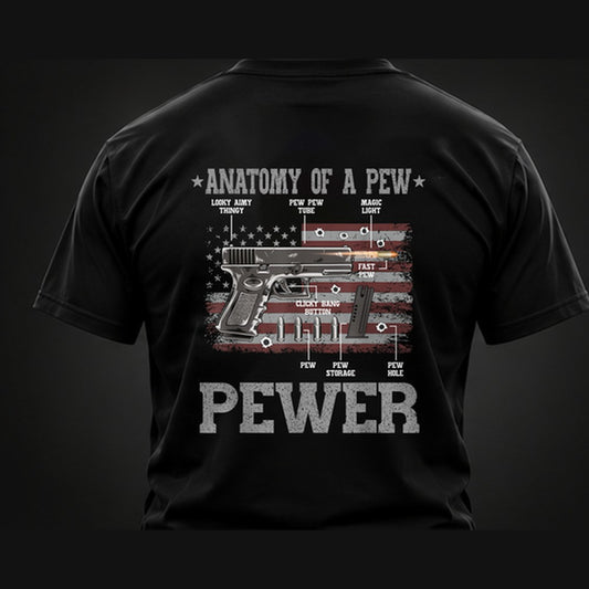 Anatomy of a Pew T-Shirt - back design