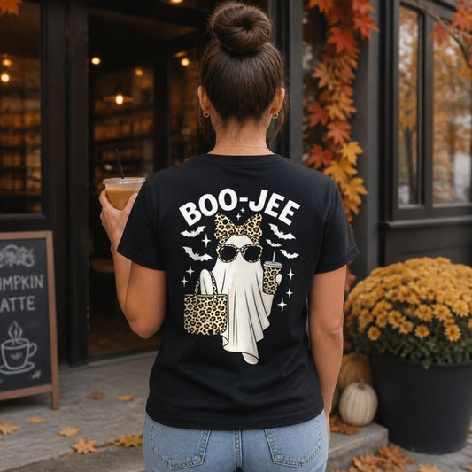 Boo-Jee T-Shirt worn by a woman, black