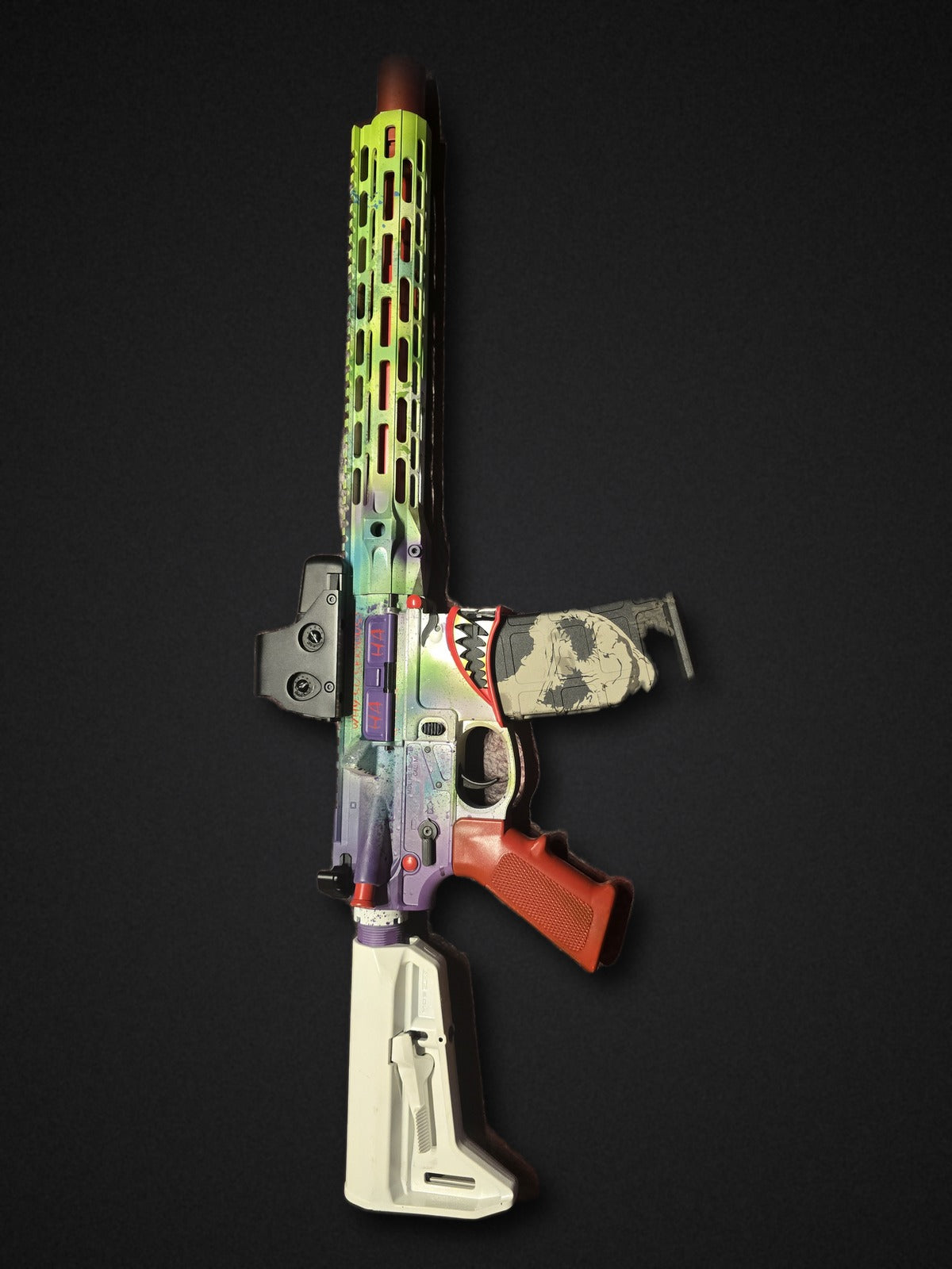 Custom Cerakote AR-15 - multi-color splatter theme build
