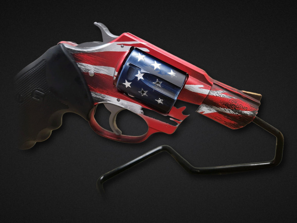 Custom Cerakote revolver - distressed American flag