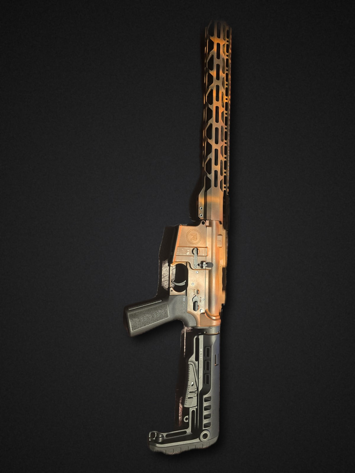 Custom Cerakote AR-15 - copper and black two-tone