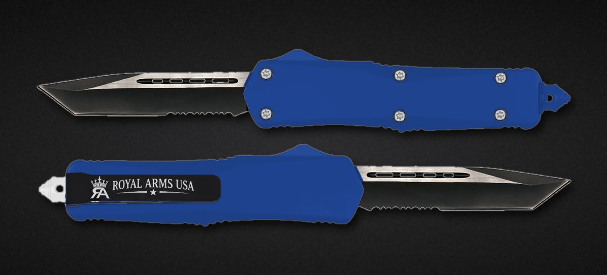 Hunter OTF knife - Blue handle