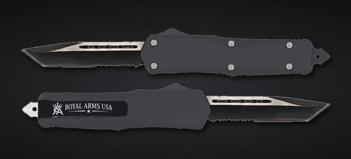 Hunter OTF knife - Dark Grey handle