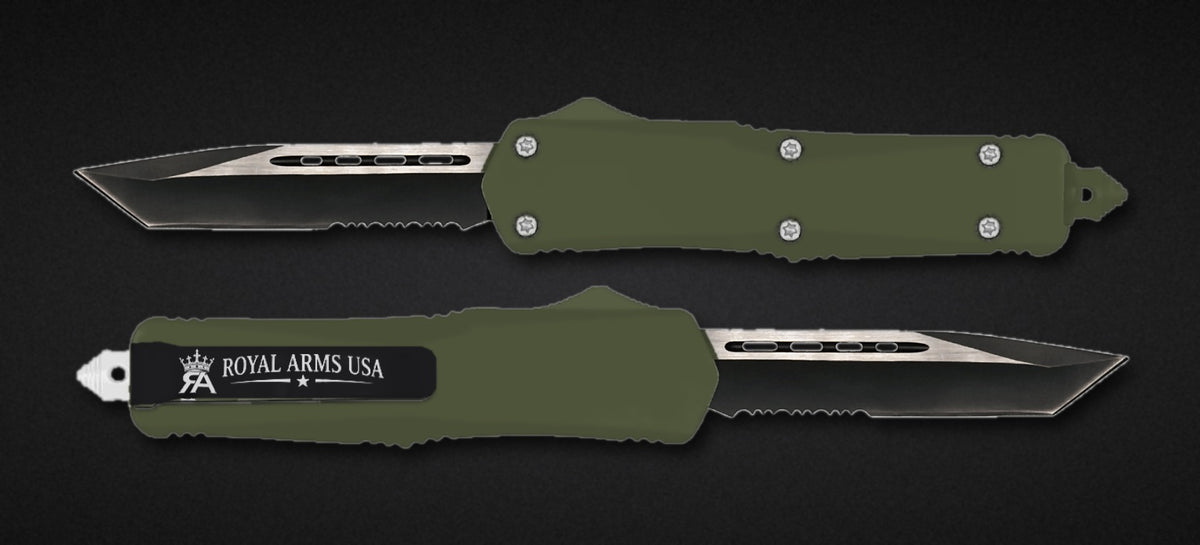 Hunter OTF knife - Military Green handle