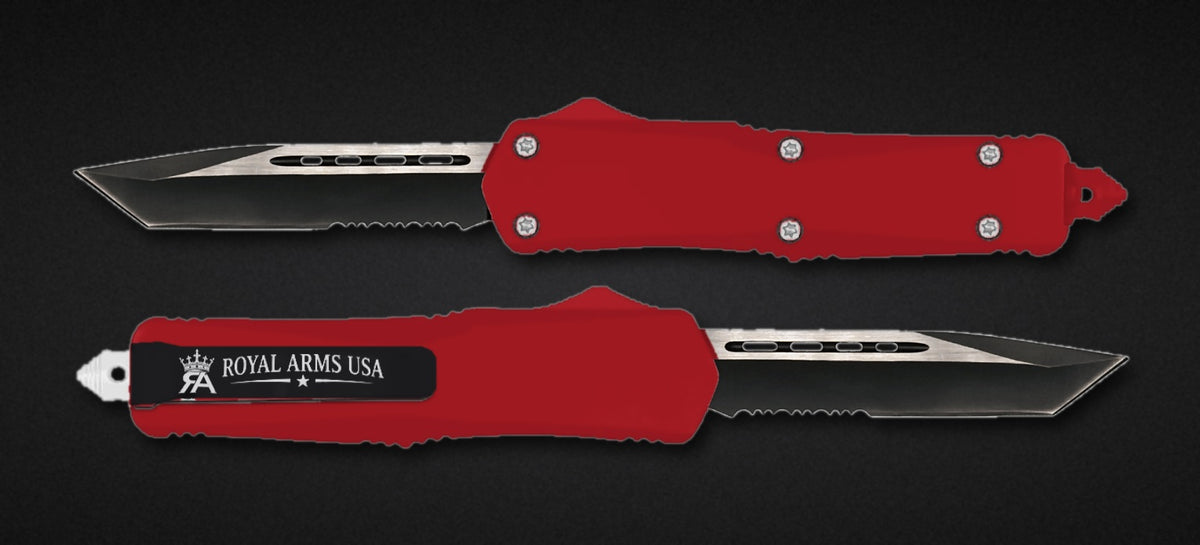 Hunter OTF knife - Red handle