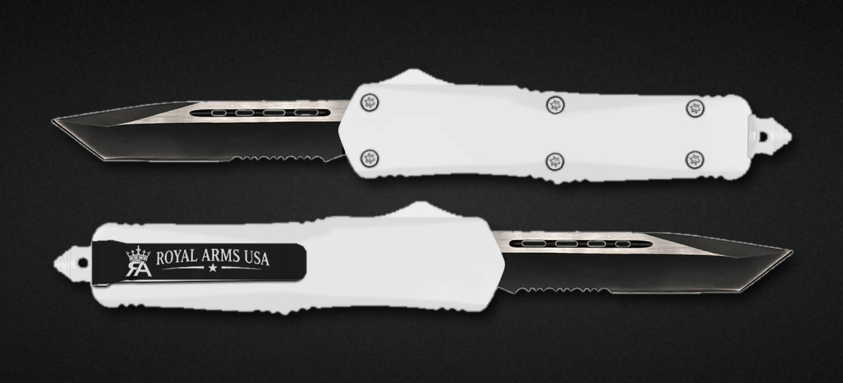Hunter OTF knife - White handle