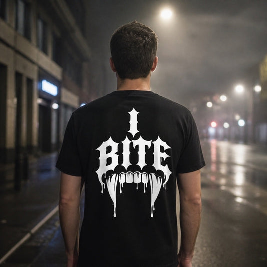 I Bite T-Shirt worn, black
