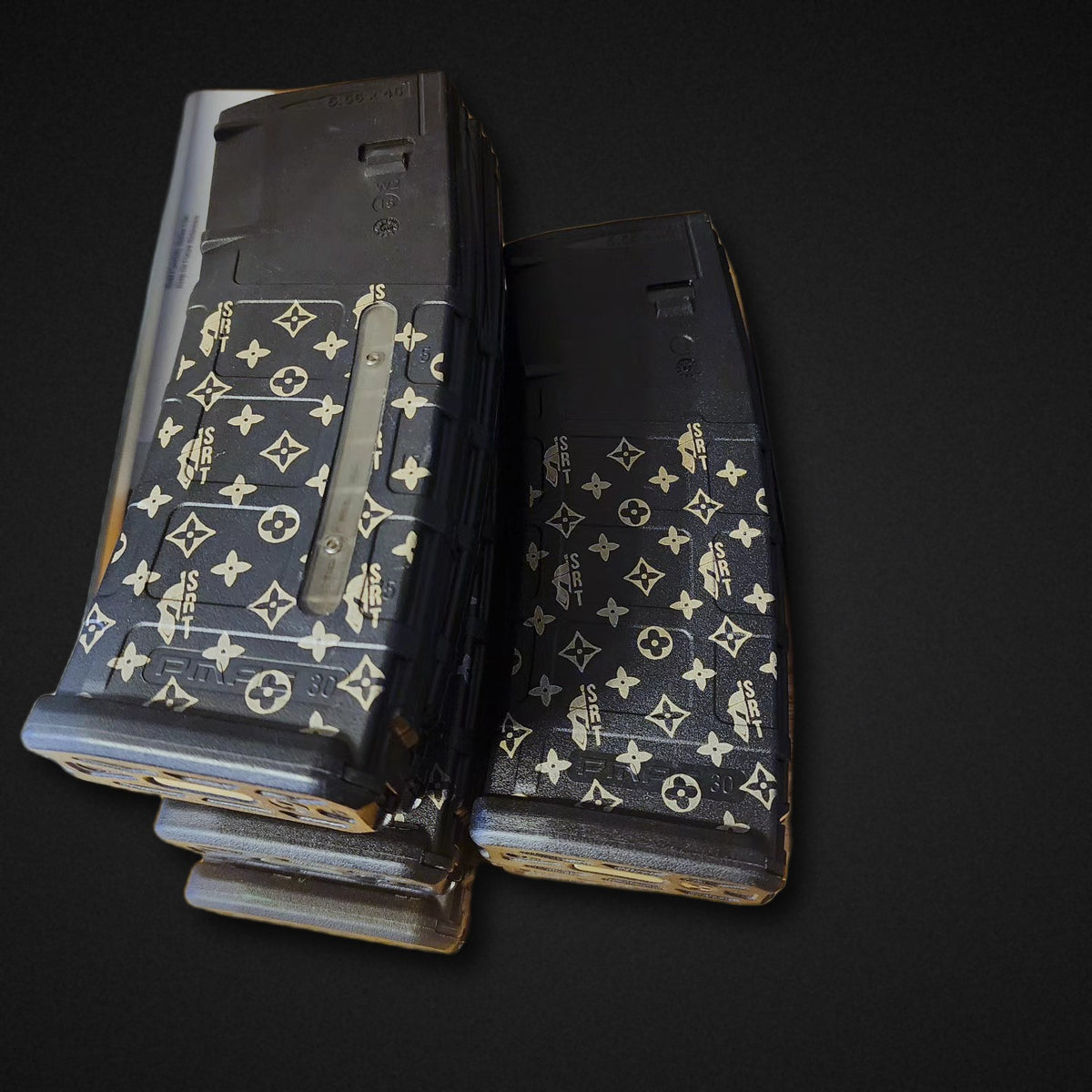 Laser engraved rifle magazines - custom pattern