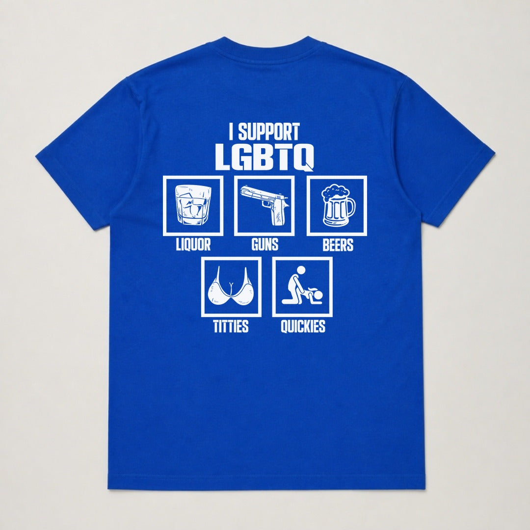 I Support LGBTQ T-Shirt back design