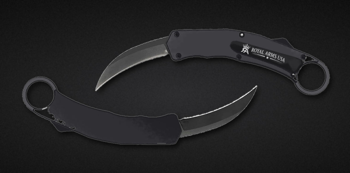 Predator Karambit OTF knife - Black handle