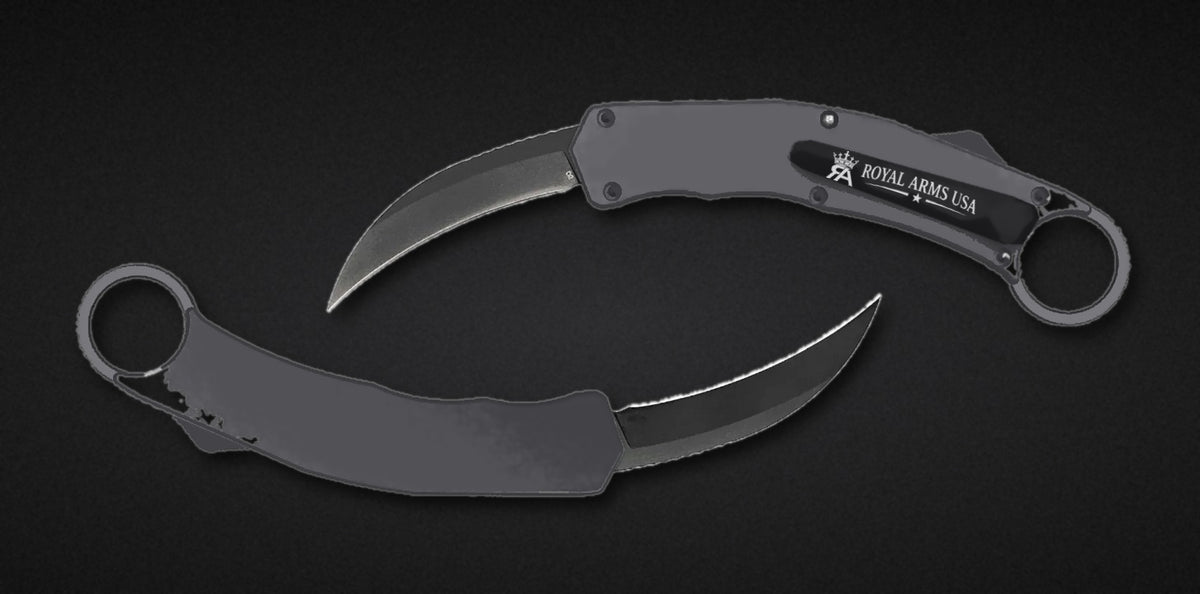 Predator Karambit OTF knife - Dark Grey handle