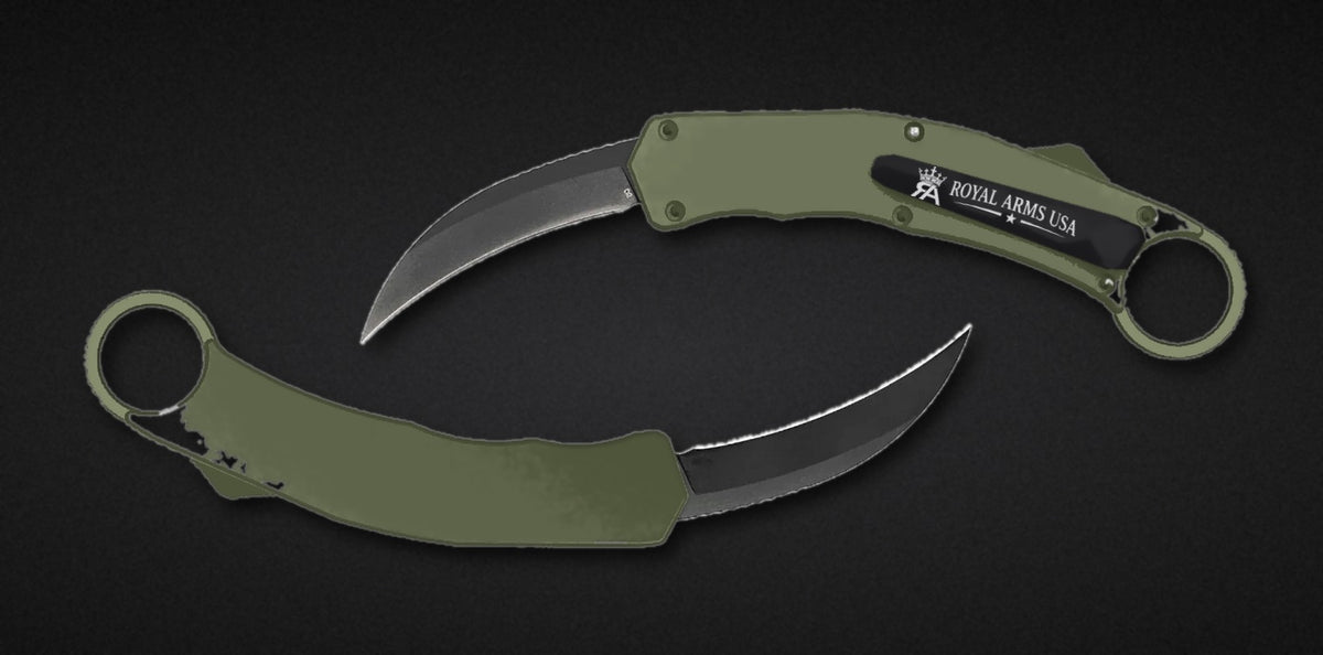 Predator Karambit OTF knife - Military Green handle