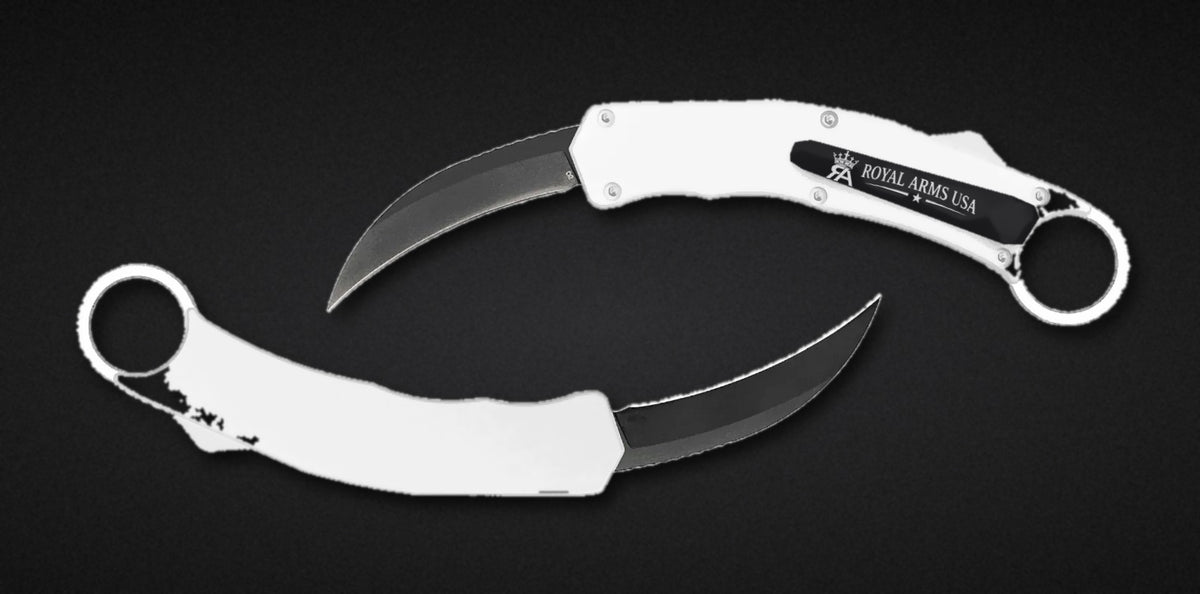 Predator Karambit OTF knife - White handle