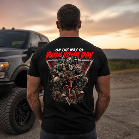 On the Way to Ruin Your Day T-Shirt worn, black