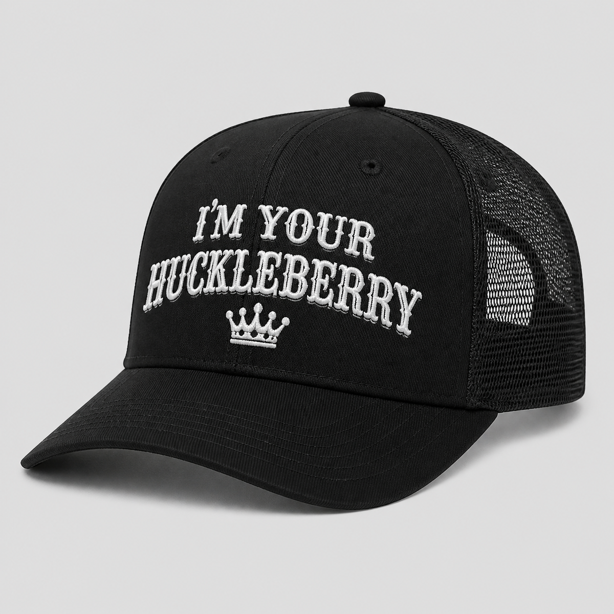 I'm Your Huckleberry trucker hat, black mesh back - Royal Arms USA